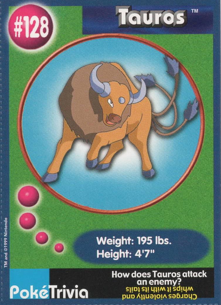 Tauros #128 Pokemon Burger King