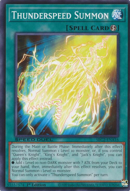 Thunderspeed Summon SBC2-ENA16 YuGiOh Speed Duel: Battle City Finals