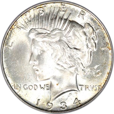 1934 D [DOUBLE DIE VAM-5B] Coins Peace Dollar