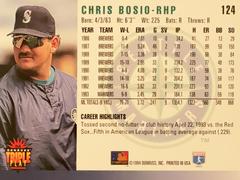 Rear | Chris Bosio Baseball Cards 1994 Donruss Triple Play