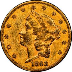 1863 [PROOF] Coins Liberty Head Gold Double Eagle Prices