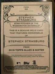 Back | Stephen Strasburg Baseball Cards 2018 Topps Allen & Ginter Full Size Relics