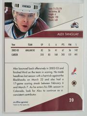 Backside | Alex Tanguay Hockey Cards 2003 ITG Toronto Star