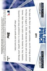 Back | Kevin Gausman, Alek Manoah Baseball Cards 2023 Topps One Two Punch