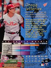 Rear | Gregg Jeffries Baseball Cards 1996 Stadium Club