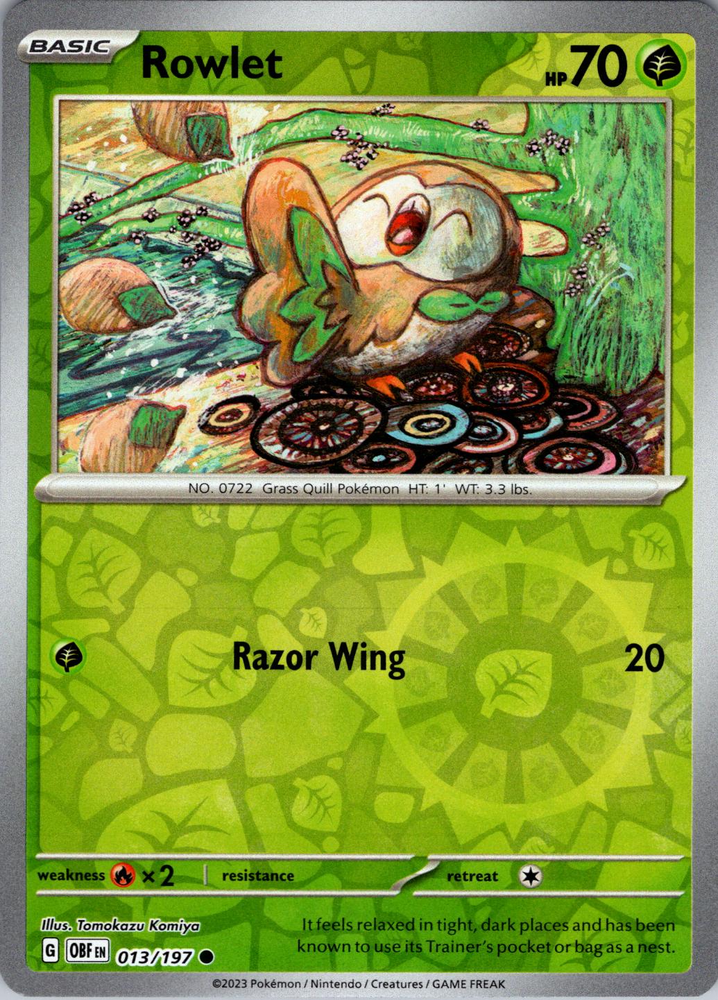 Rowlet [Reverse Holo] 13 Prices Pokemon Obsidian Flames Pokemon Cards