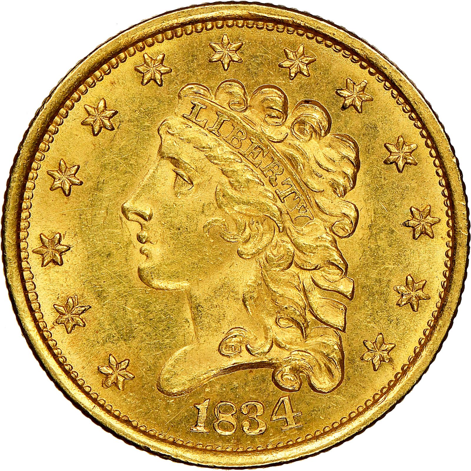 1834 [PROOF] Coins Classic Head Quarter Eagle