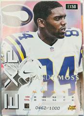 Back Of Card /1000 | Randy Moss Football Cards 1999 Playoff Prestige Exp Performers
