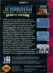 Jeopardy! Sports Edition - Back | Jeopardy Sports Edition Sega Game Gear