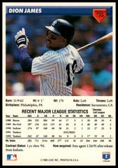 Back Of Card | Dion James Baseball Cards 1993 Donruss