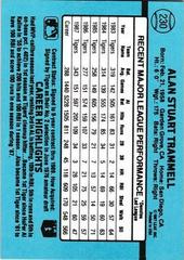 Back Of Card | Alan Trammell Baseball Cards 1988 Donruss