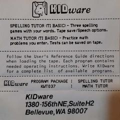 Spelling Tutor & Math Tutor TI-99 Prices