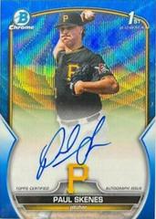 Paul Skenes [Blue Wave] #CDA-PS Baseball Cards 2023 Bowman Draft Chrome Prospect Autographs Prices