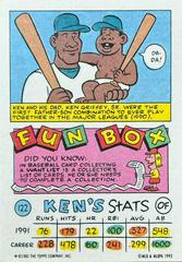 Card Back | Ken Griffey Jr. Baseball Cards 1992 Topps Kids