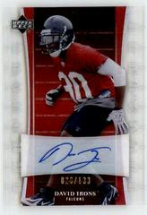 David Irons [Autograph] Football Cards 2007 Upper Deck Trilogy Prices