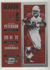 Adrian Peterson [Red] #8 Football Cards 2017 Panini Contenders Optic Prices