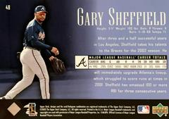 Rear | Gary Sheffield Baseball Cards 2002 Upper Deck Piece of History