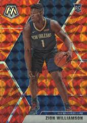 Zion Williamson [Reactive Orange] Basketball Cards 2019 Panini Mosaic Prices