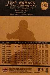 Rear | Tony Womack Baseball Cards 2002 Fleer Tradition