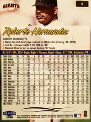 Rear | Roberto Hernandez Baseball Cards 1998 Ultra
