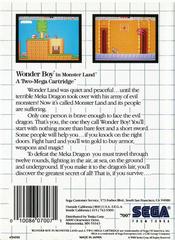 Back Cover | Wonder Boy in Monster Land Sega Master System