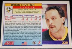 Back Of Card  | Bryan Trottier Hockey Cards 1991 Score American