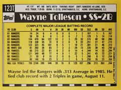 Rear | Wayne Tolleson Baseball Cards 1990 Topps Traded Tiffany