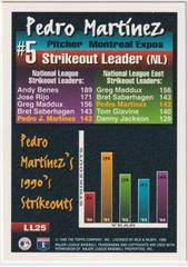 Back Of Card | Pedro Martinez #LL25 Baseball Cards 1995 Topps League Leaders