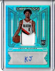 Keon Johnson [Blue Flood] Basketball Cards 2021 Panini Obsidian Rookie Jersey Ink Autographs Prices