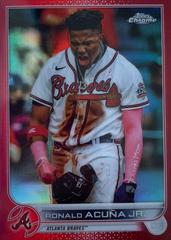 Ronald Acuna Jr. [Red] #165 Baseball Cards 2022 Topps Chrome Prices
