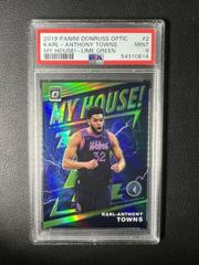 Karl Anthony Towns [Lime Green] Basketball Cards 2019 Panini Donruss Optic My House Prices