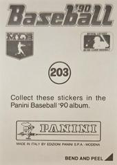 Back | Ruben Sierra Baseball Cards 1990 Panini Stickers