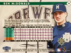Rear | Ben McDonald Baseball Cards 1998 Fleer Tradition