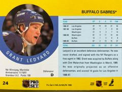 Back | Grant Ledyard Hockey Cards 1990 Pro Set