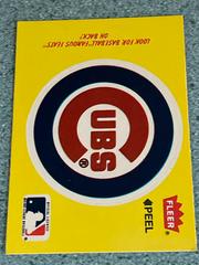 Chicago Cubs Baseball Cards 1987 Fleer Team Stickers Prices