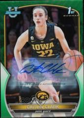 Caitlin Clark [Autograph Green] #50 Basketball Cards 2022 Bowman Chrome University Prices