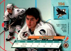 Back Of Card | Pat Falloon Hockey Cards 1992 Ultra