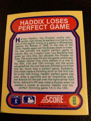 Haddix Loses Perfect Game #34 Baseball Cards 1988 Score Magic Motion Great Moments in Baseball Prices
