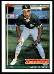 Darren Lewis #87 Baseball Cards 1991 Topps '90 M.L. Debut Prices