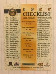 Checklist Football Cards 1997 Pinnacle Mint Collection Prices