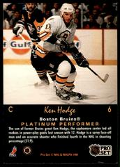 Back Of Card  | Ken Hodge Hockey Cards 1991 Pro Set Platinum