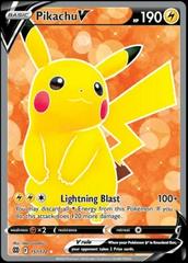  Pokemon - Pikachu V - TG16 - Trainer Gallery - Lost Origin -  Full Art Holo Foil Card : Toys & Games