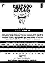 Back Of Card | Jimmy Butler Basketball Cards 2014 Panini Hoops