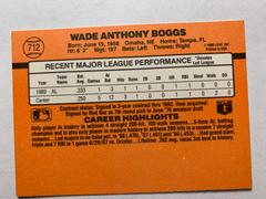 Error | Wade Boggs [Recent Major League Performance] Baseball Cards 1990 Donruss