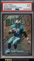 Barry Sanders [Refractor w/ Coating] #140 Football Cards 1997 Topps Finest Prices