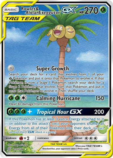 Rowlet & Alolan Exeggutor GX #215 Cover Art