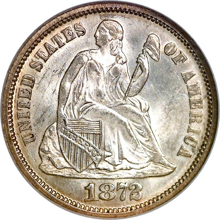 1872 [PROOF] Seated Liberty Dime Prices | Ungraded, NGC, PCGS Values