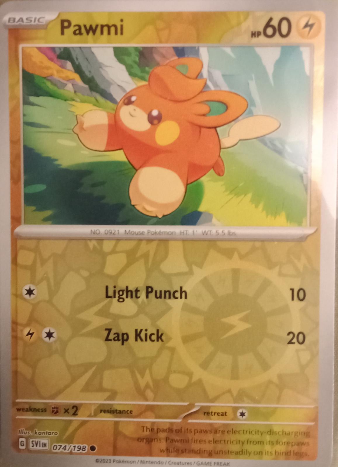 Pawmi [Reverse Holo] #74 Pokemon Scarlet & Violet