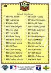 Back Of Card | Top Prospects Checklist Baseball Cards 1993 Upper Deck