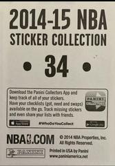 Back | Tim Hardaway Jr Basketball Cards 2014 Panini Stickers